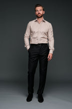 The Marino Shirt | Taupe Stripe