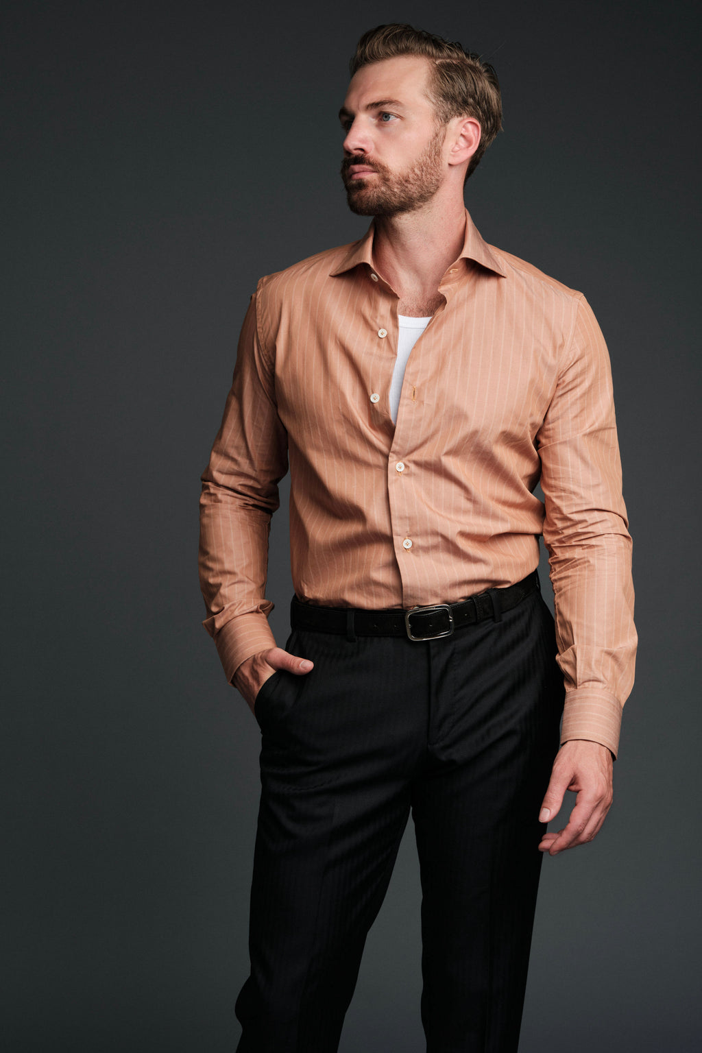 The Marino Shirt | Cognac Stripe