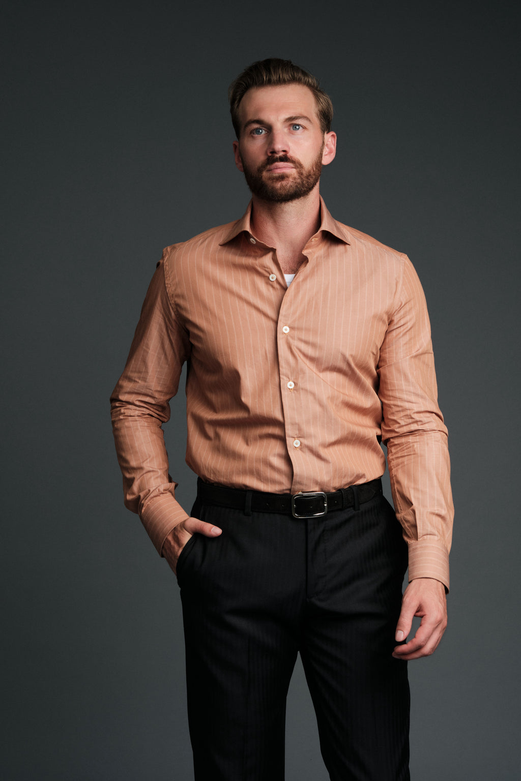 The Marino Shirt | Cognac Stripe