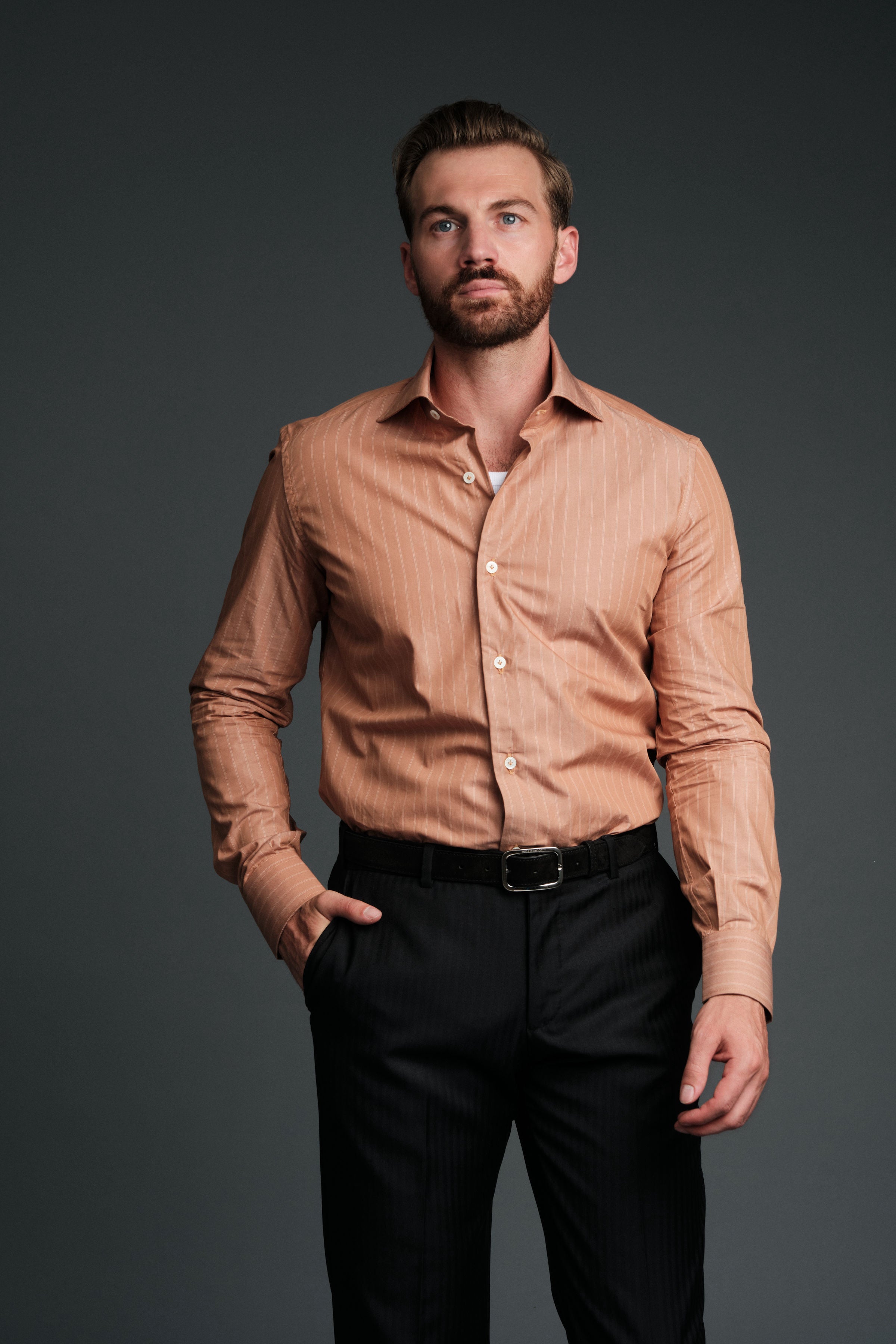 The Marino Shirt | Cognac Stripe