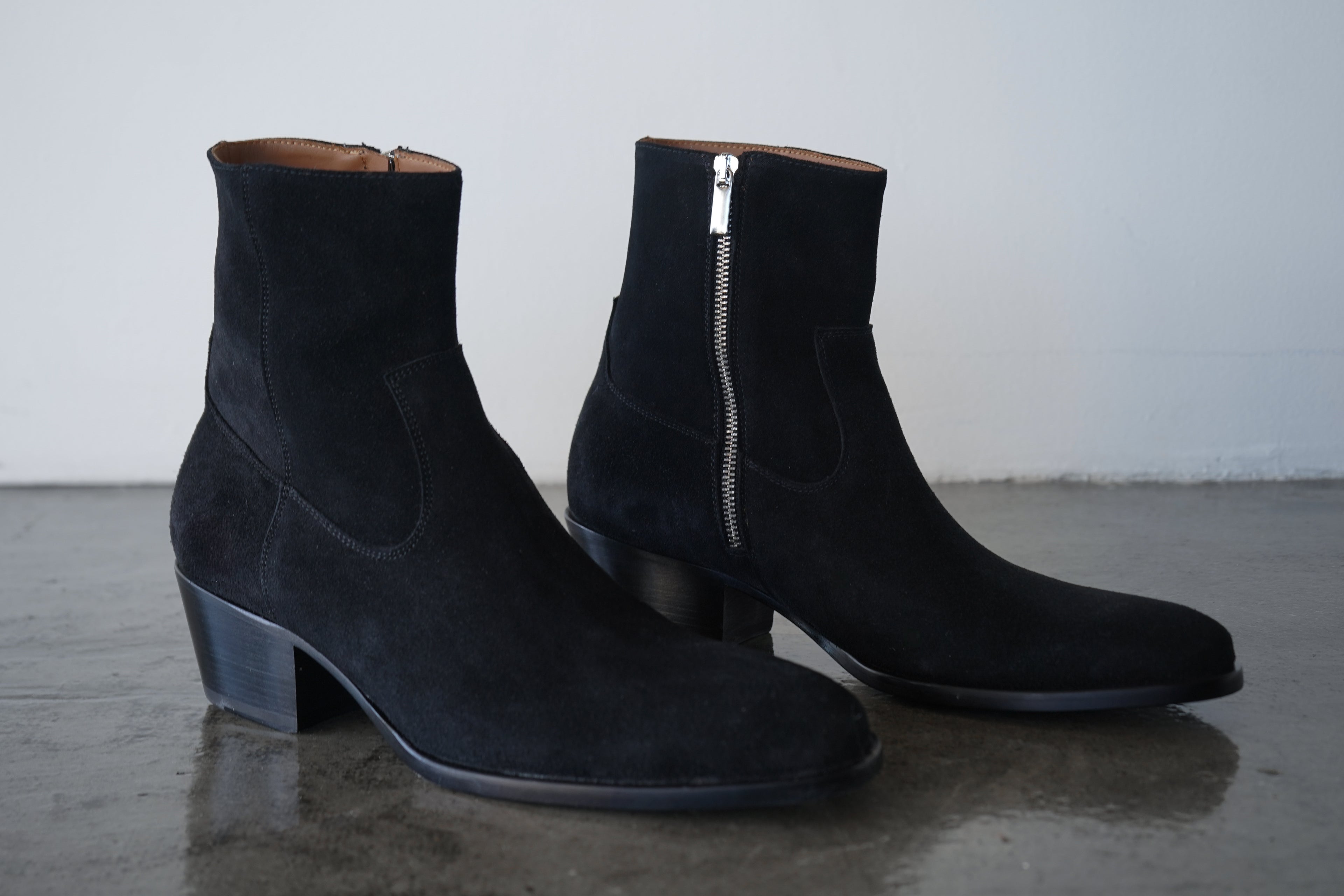 The Marlowe Boot | Black Calf Suede