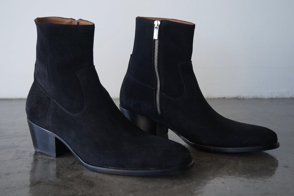 The Marlowe Boot | Black Calf Suede