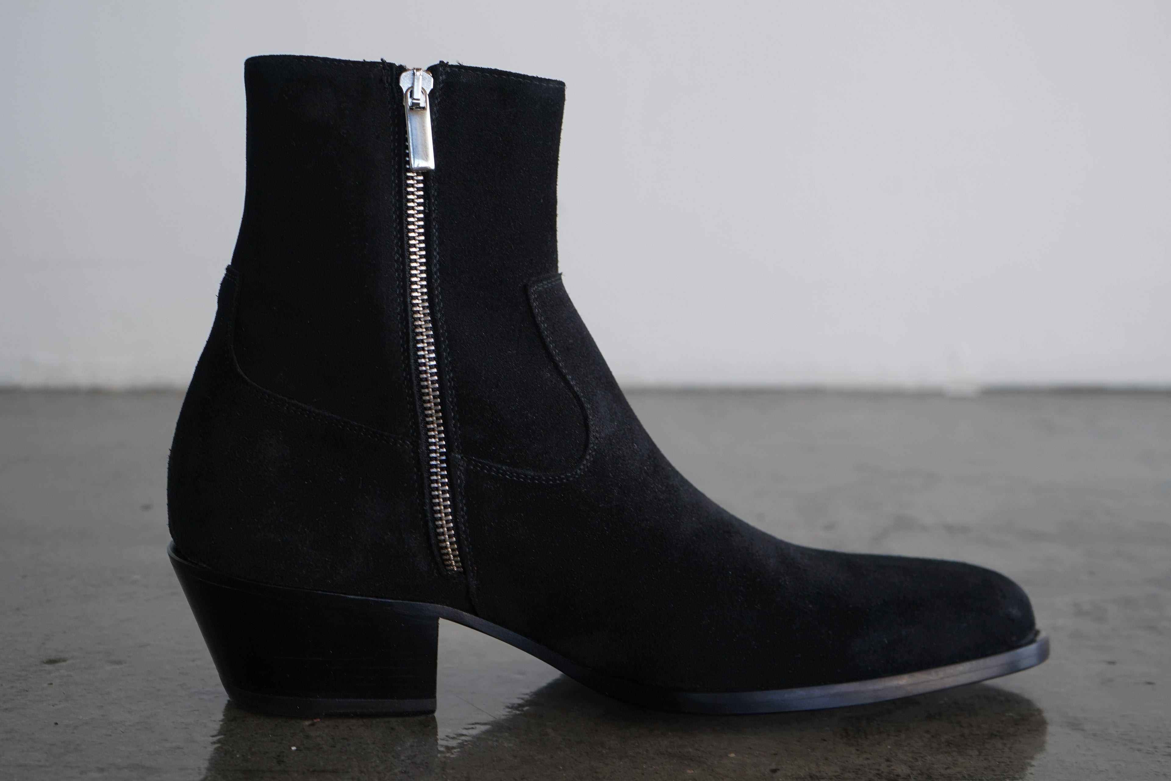 The Marlowe Boot | Black Calf Suede