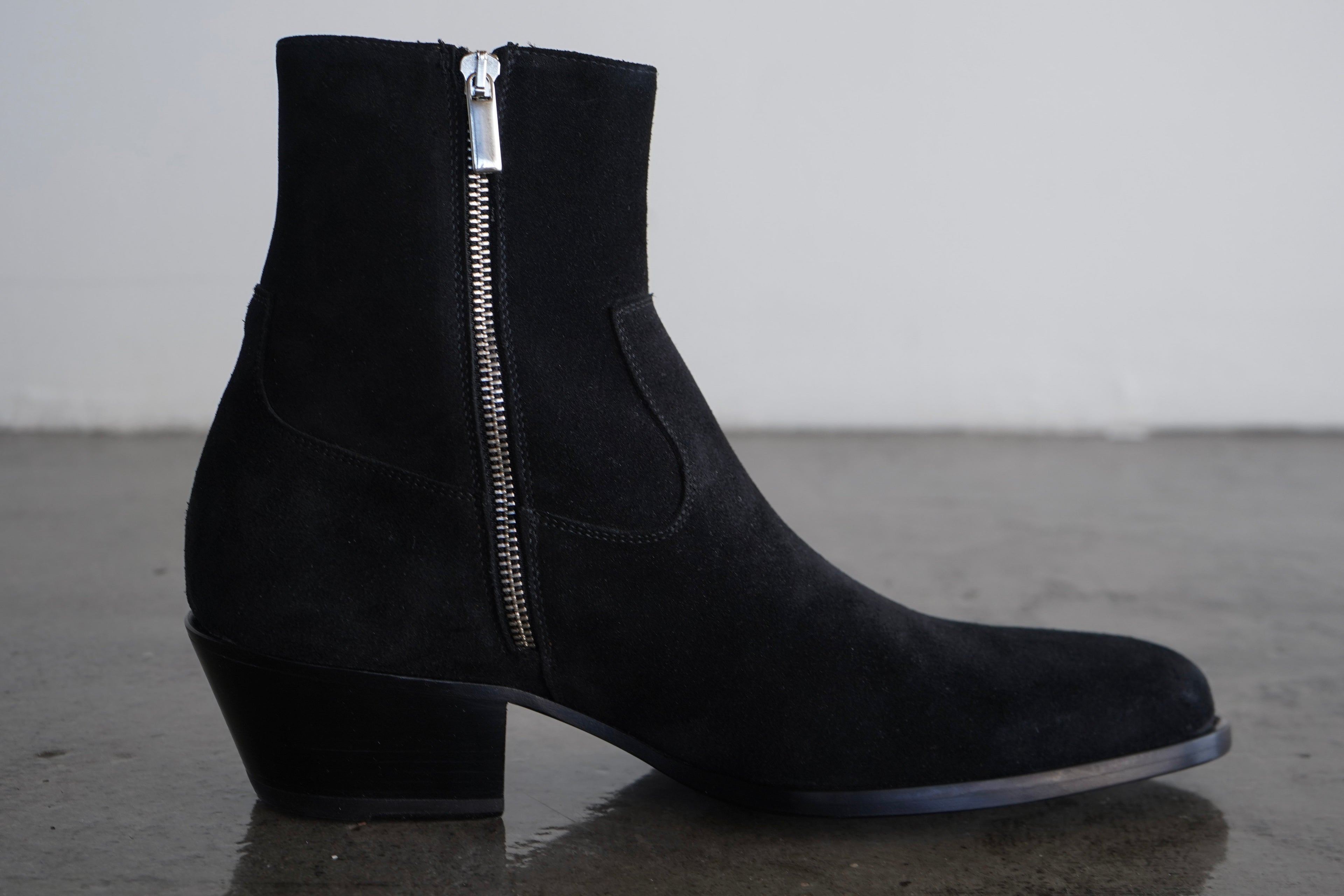 The Marlowe Boot | Black Calf Suede