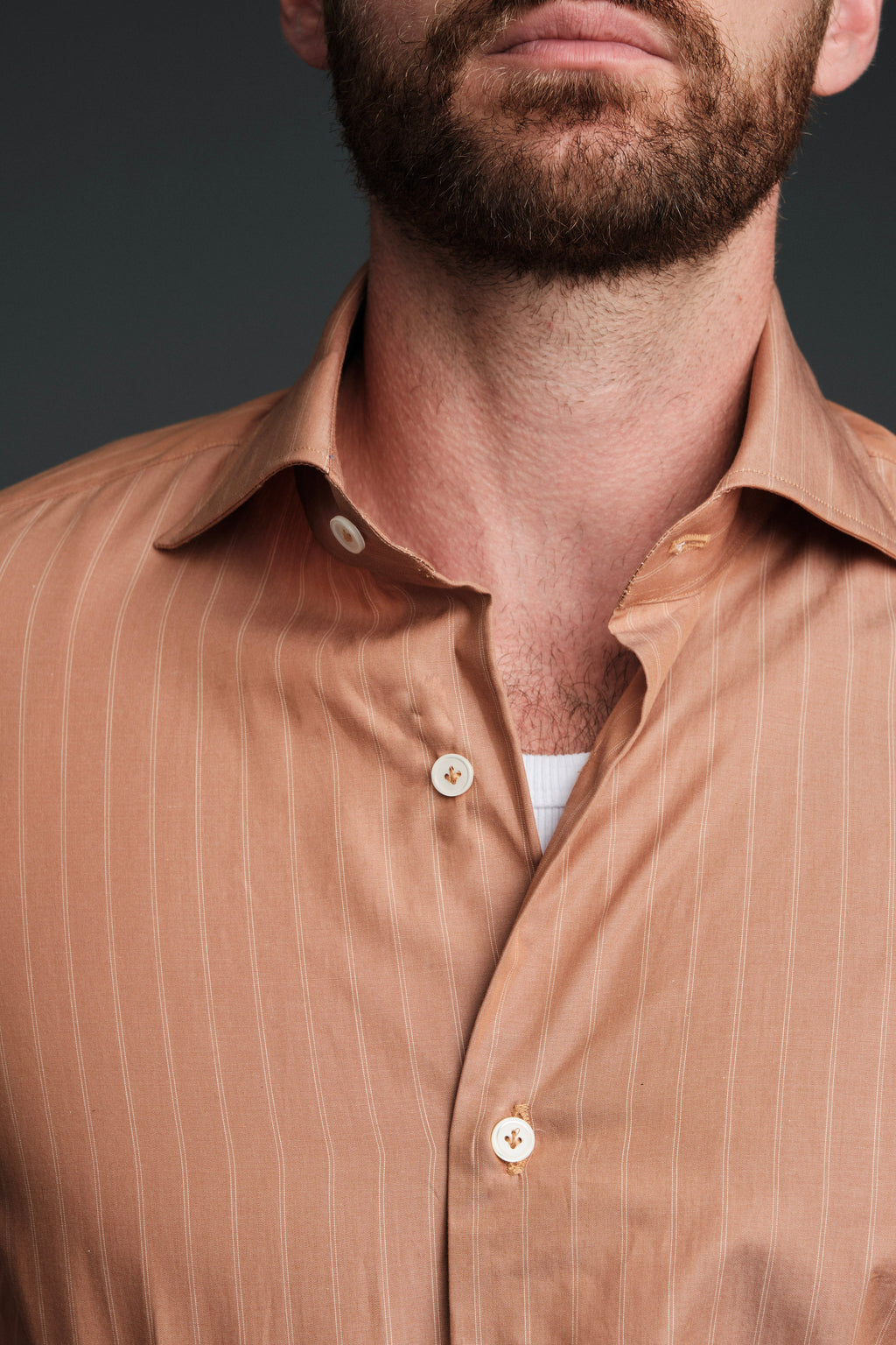 The Marino Shirt | Cognac Stripe