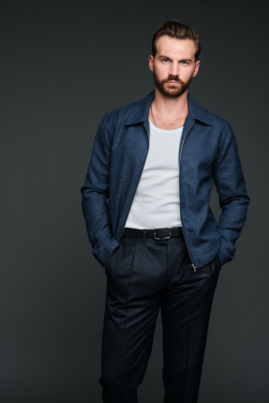 Astor Suede Belt | Midnight Navy