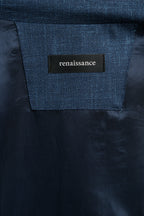 Navy blue fabric with 'renaissance' label